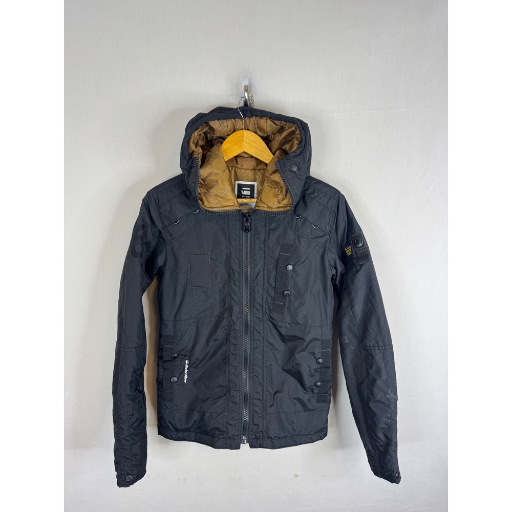 G-Star Raw Courier Recolite HDD Overshirt Black Hooded Jacket 83306 S